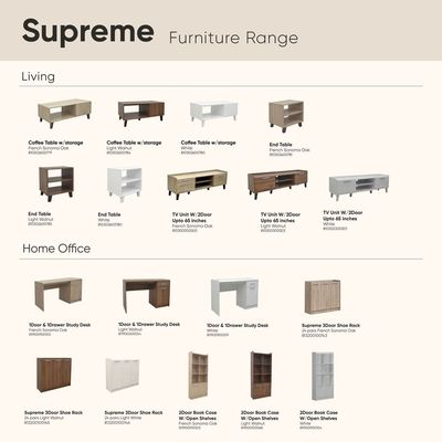 Supreme 1Door & 1Drawer Study Desk-Light Walnut